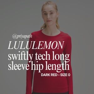Lululemon Lunar New Year (Dark Red) Swiftly Tech Long-Sleeve Hip Length Size 0
